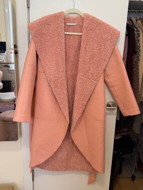 Alice + Olivia Pink Reversible Shearling Coat